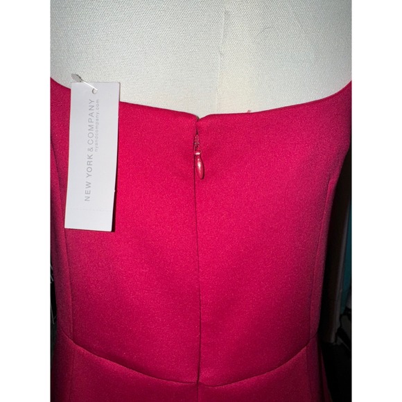 New York Company Stretch Sheath Dress Size 6 Pink Square Neck Sleeveless Zip NEW - Picture 5 of 9